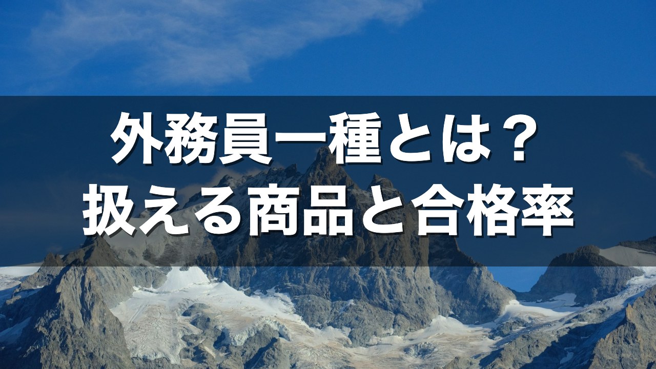 外務員一種とは？扱える商品と合格率